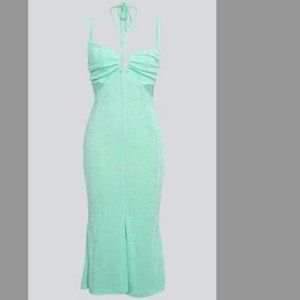 Turquoise Cutout Midi Dress